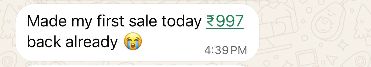 WhatsApp testimonial screenshot